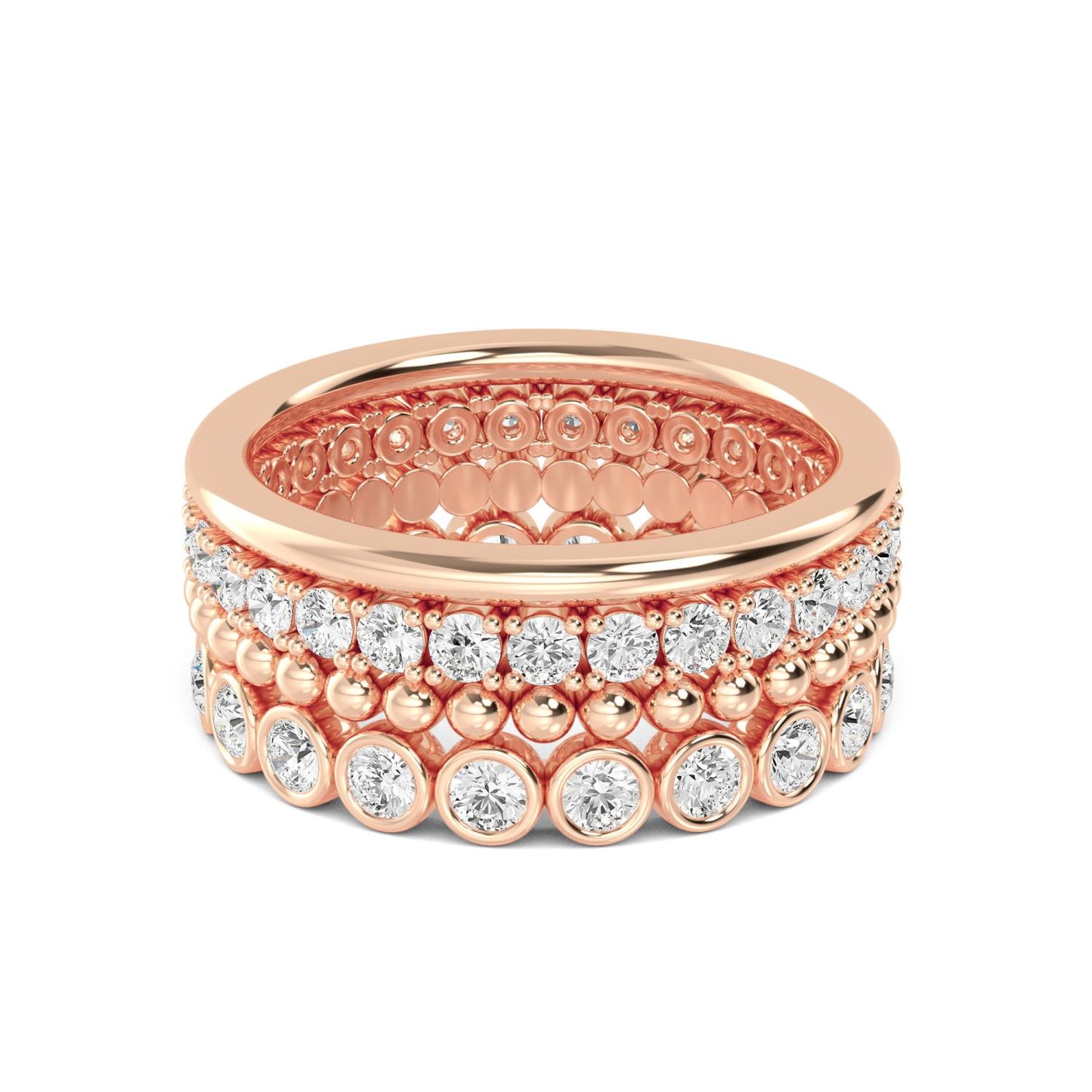 9K Rose Gold Lab Grown Diamond RING 1.67 ctw R57592-1.63CT