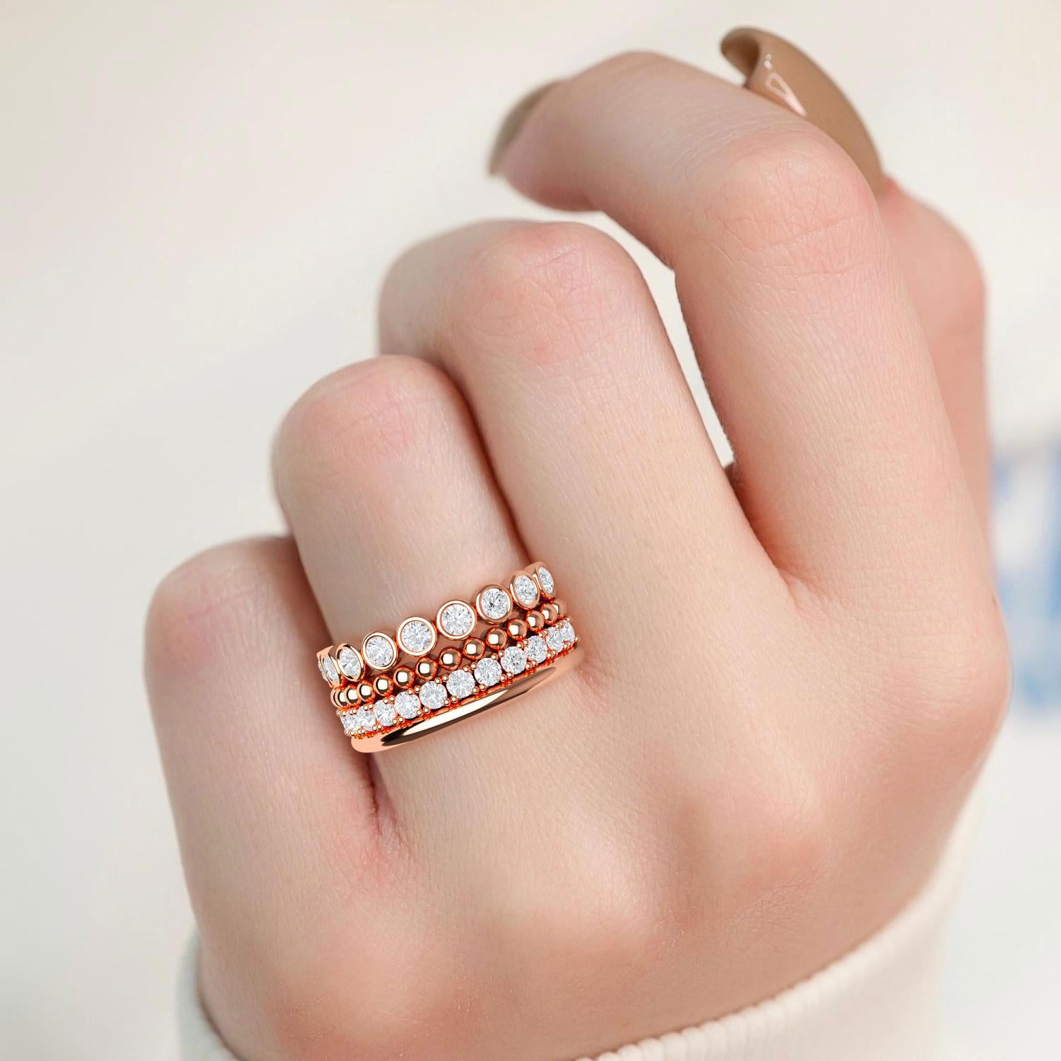 9K Rose Gold Lab Grown Diamond RING 1.67 ctw R57592-1.63CT