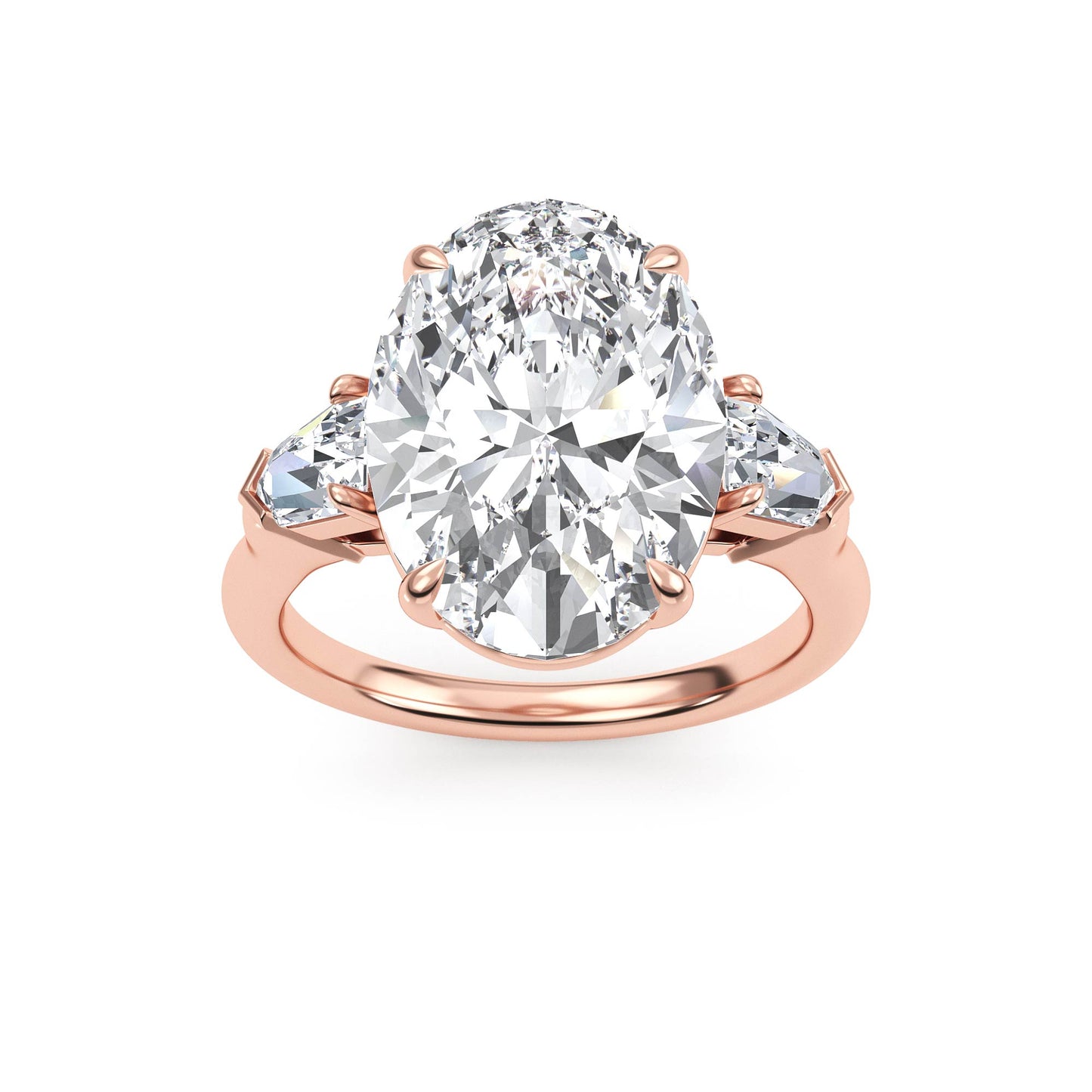 10K Rose Gold Lab Grown Diamond Engagement Ring 7.88 ctw R57955OV-7.15CT