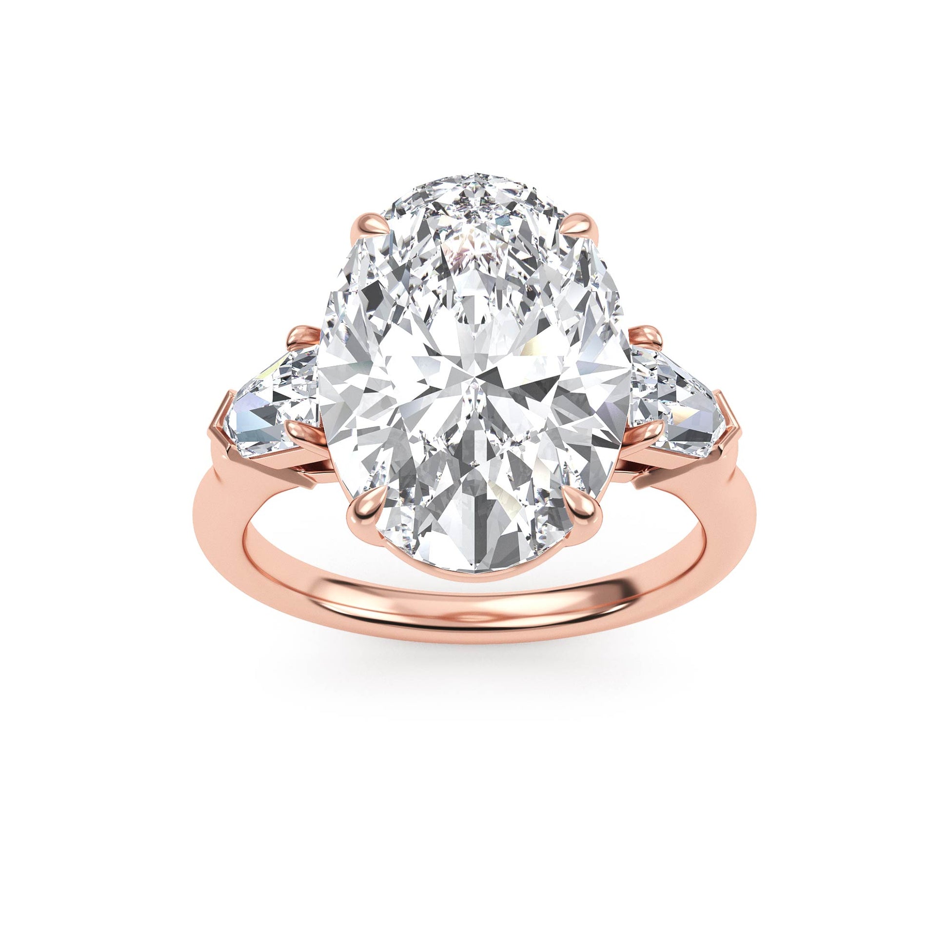 10K Rose Gold Lab Grown Diamond Engagement Ring 7.88 ctw R57955OV-7.15CT