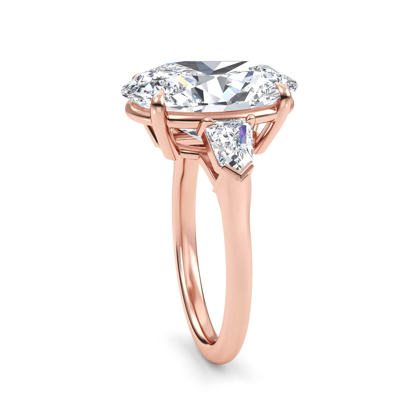 10K Rose Gold Lab Grown Diamond Engagement Ring 7.88 ctw R57955OV-7.15CT