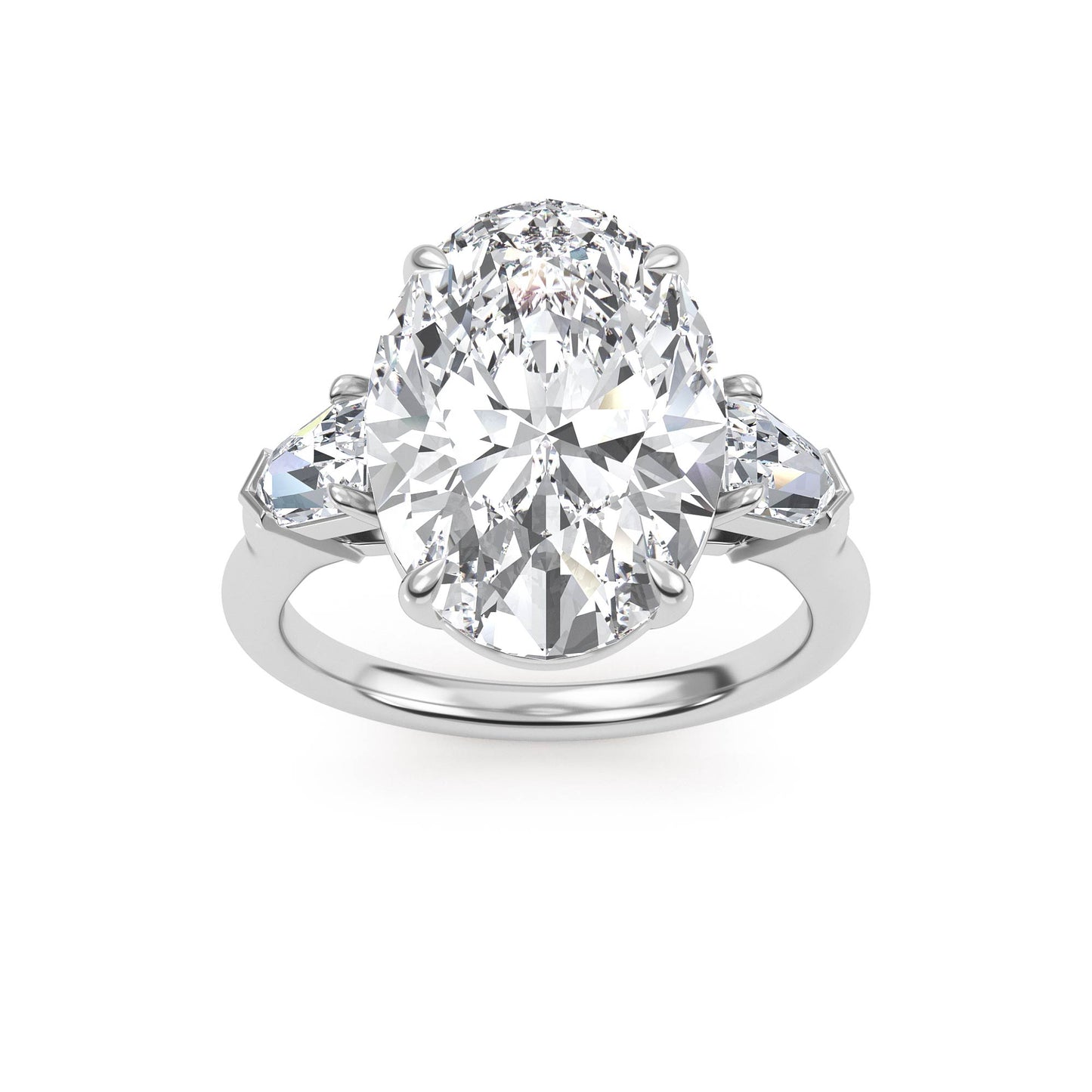10K White Gold Lab Grown Diamond Engagement Ring 7.88 ctw R57955OV-7.15CT