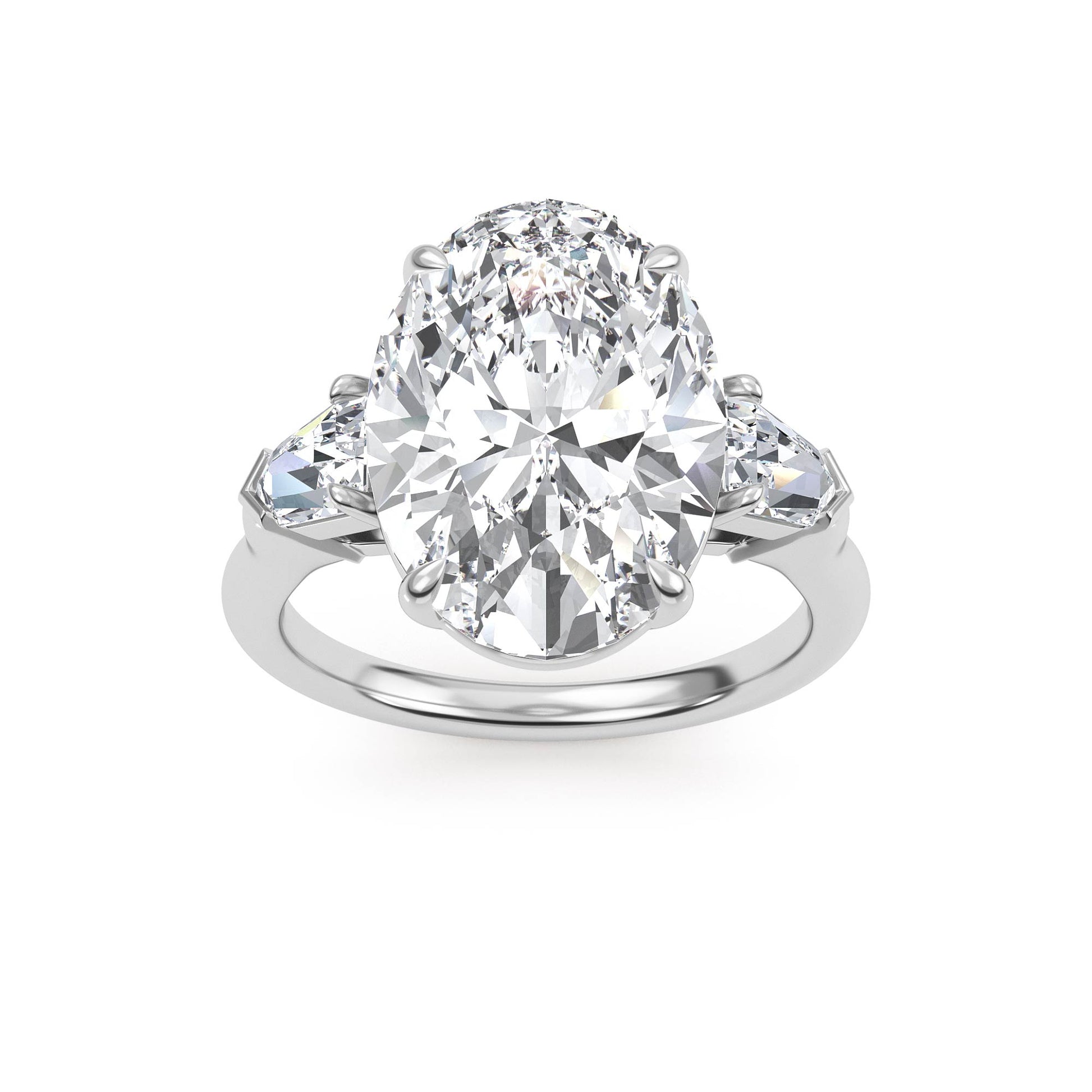 10K White Gold Lab Grown Diamond Engagement Ring 7.88 ctw R57955OV-7.15CT