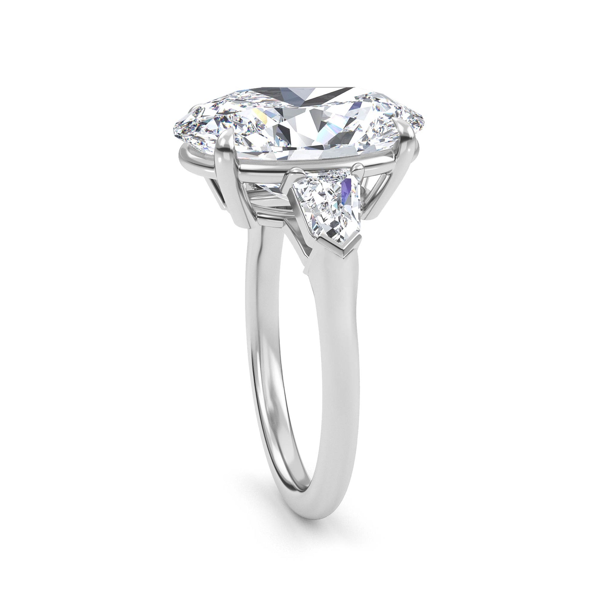 10K White Gold Lab Grown Diamond Engagement Ring 7.88 ctw R57955OV-7.15CT