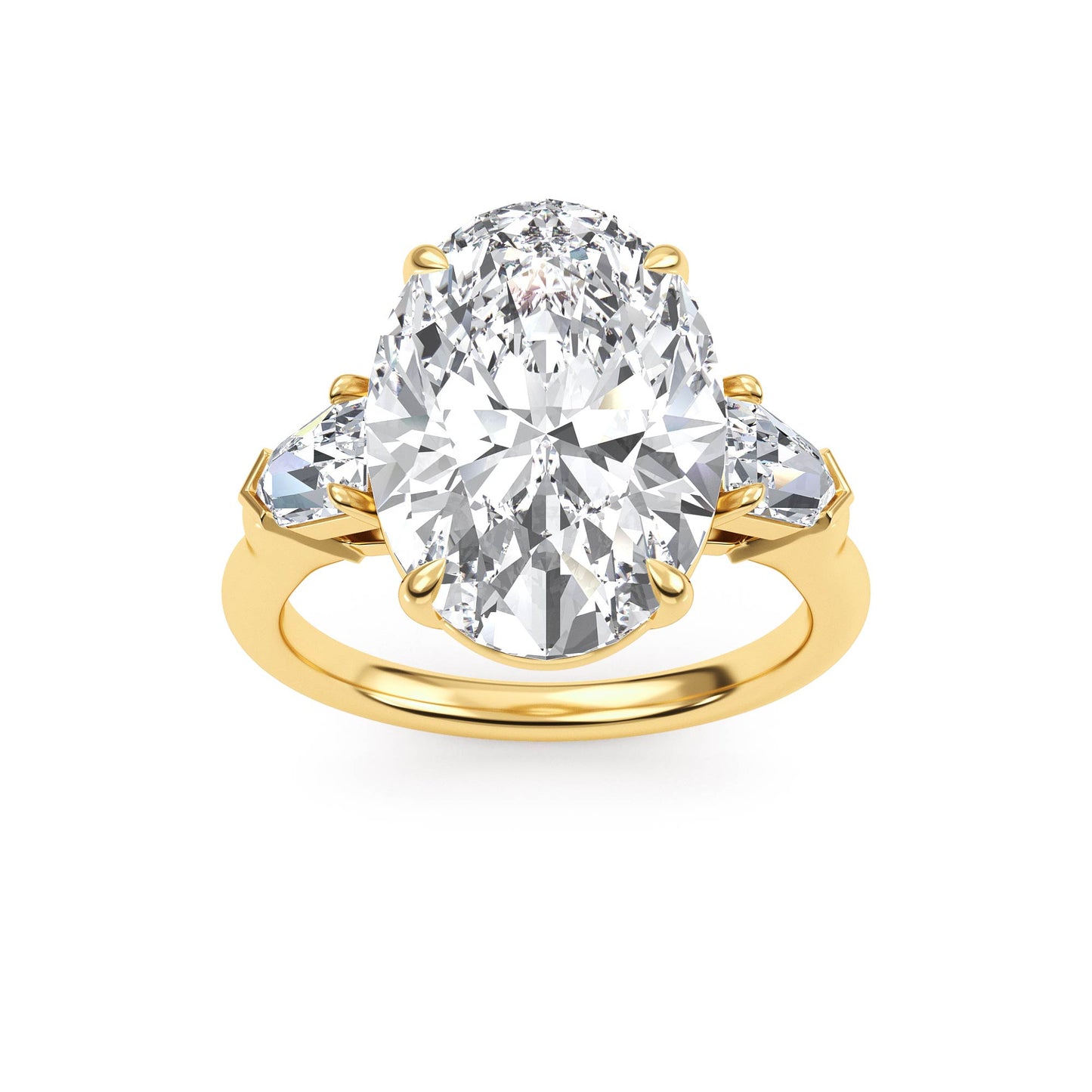 10K Yellow Gold Lab Grown Diamond Engagement Ring 7.88 ctw R57955OV-7.15CT
