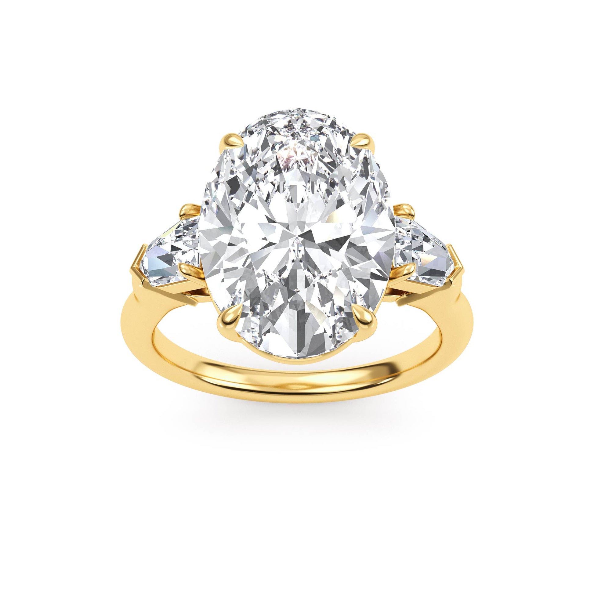 10K Yellow Gold Lab Grown Diamond Engagement Ring 7.88 ctw R57955OV-7.15CT