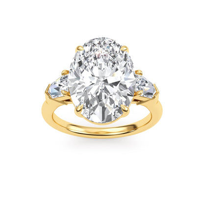 10K Yellow Gold Lab Grown Diamond Engagement Ring 7.88 ctw R57955OV-7.15CT