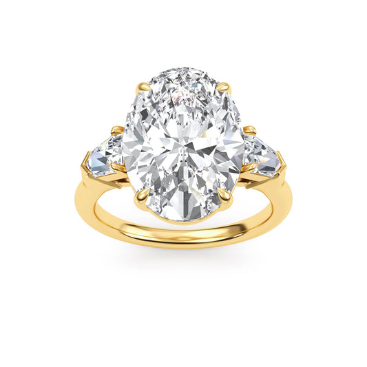 10K Yellow Gold Lab Grown Diamond Engagement Ring 7.88 ctw R57955OV-7.15CT