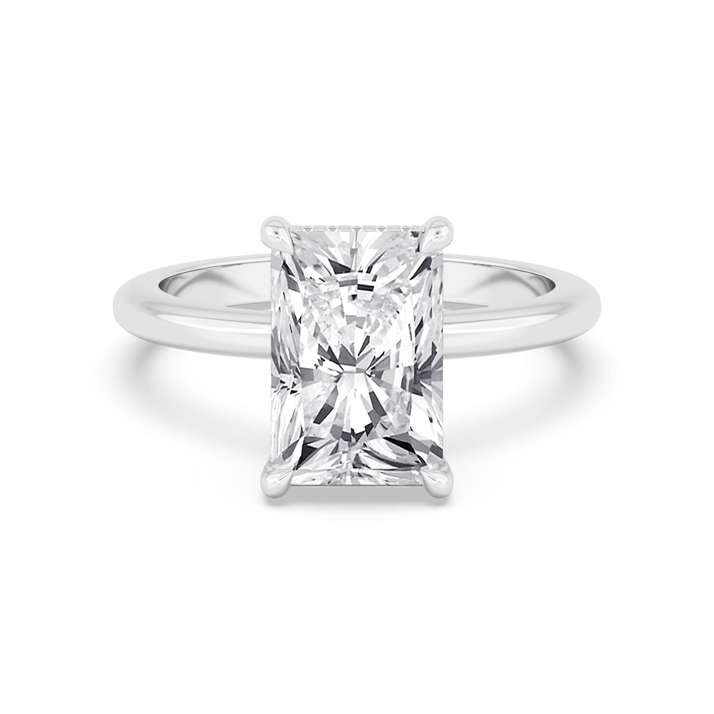 10K White Gold Lab Grown Diamond RING 4.10 ctw R59738RDT-4HH