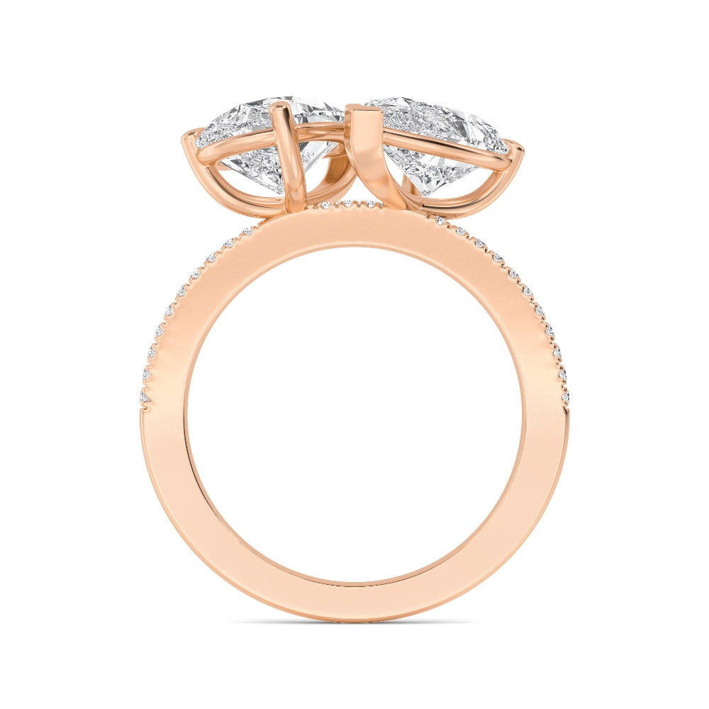 10K Rose Gold Lab Grown Diamond Toi Et Moi Rings 4 ctw R60346PEPE-4