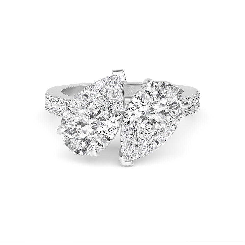 10K White Gold Lab Grown Diamond Toi Et Moi Rings 4 ctw R60346PEPE-4