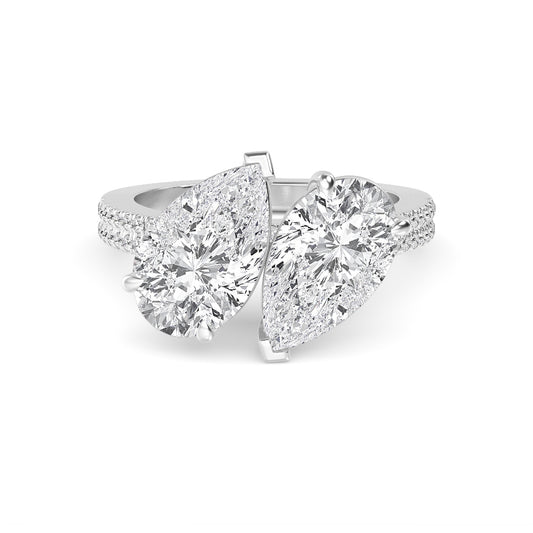 10K White Gold Lab Grown Diamond Toi Et Moi Rings 4 ctw R60346PEPE-4