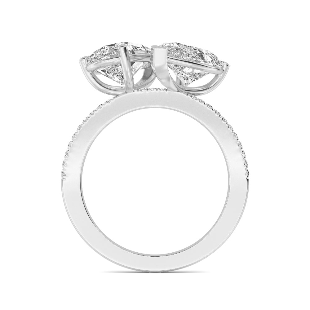 10K White Gold Lab Grown Diamond Toi Et Moi Rings 4 ctw R60346PEPE-4
