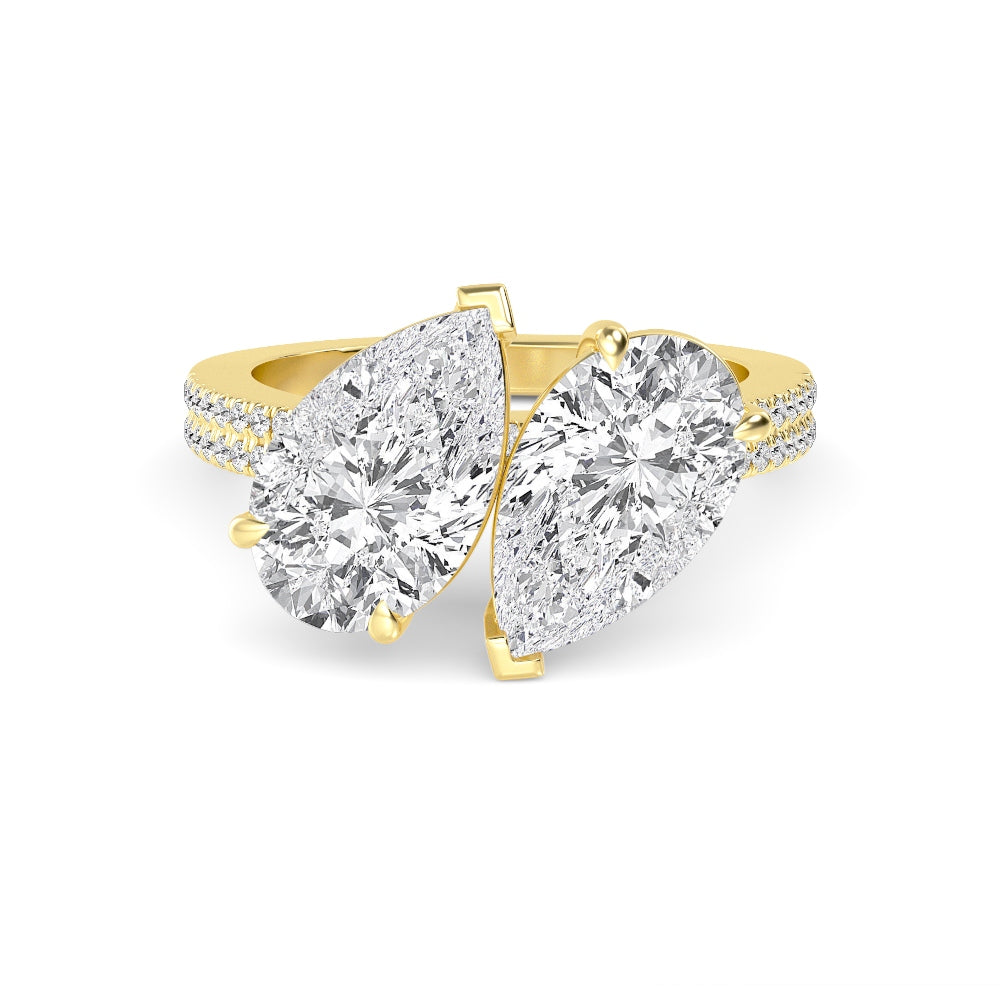 10K Yellow Gold Lab Grown Diamond Toi Et Moi Rings 4 ctw R60346PEPE-4