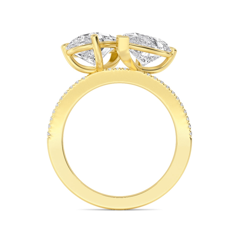 10K Yellow Gold Lab Grown Diamond Toi Et Moi Rings 4 ctw R60346PEPE-4