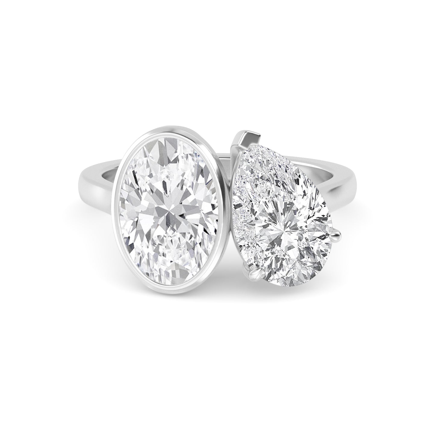 10K White Gold Lab Grown Diamond Engagement Ring 3.05 ctw R60373OVPE-3