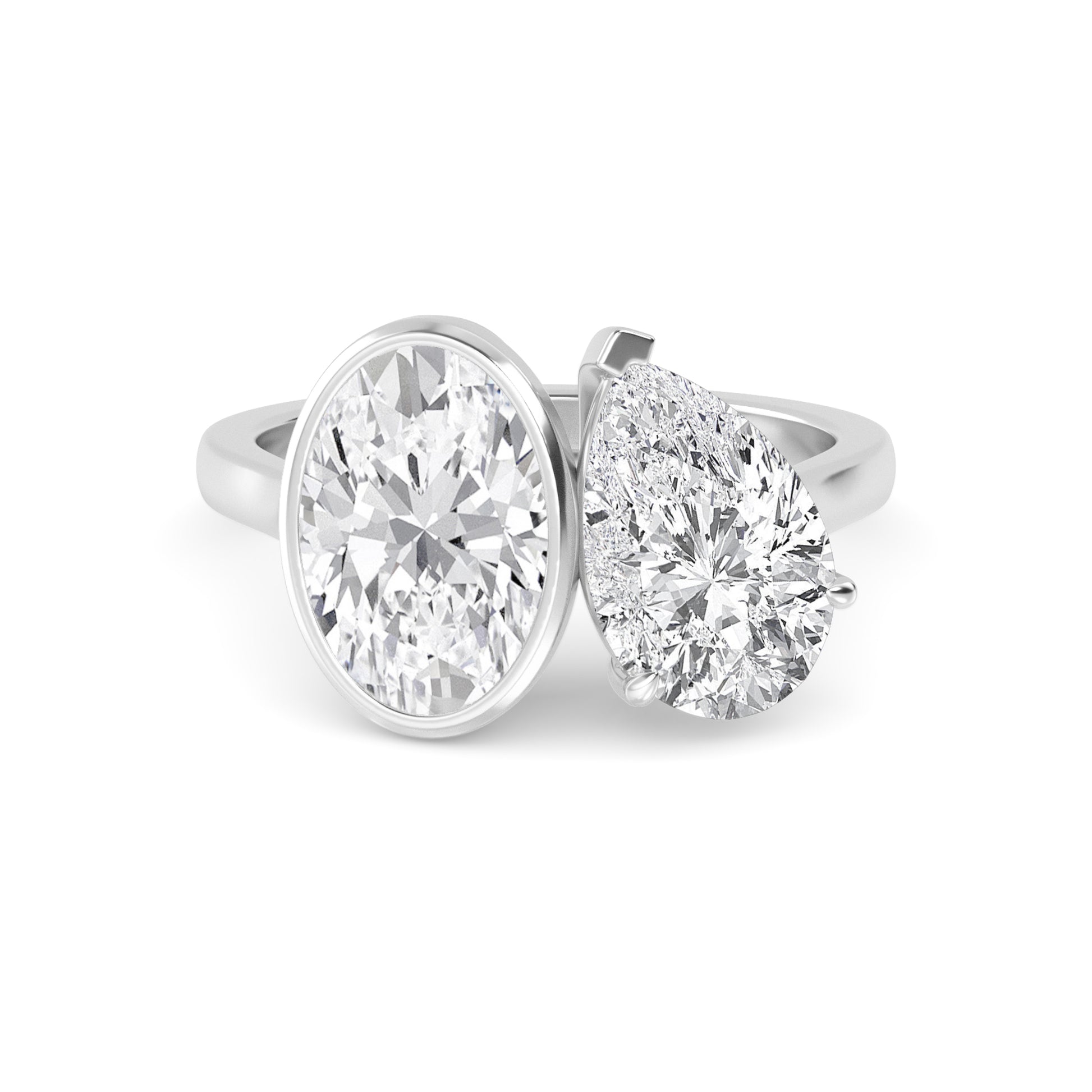10K White Gold Lab Grown Diamond Engagement Ring 3.05 ctw R60373OVPE-3