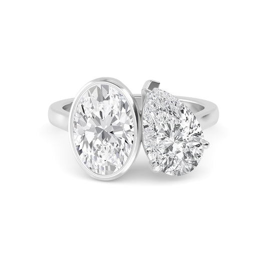 10K White Gold Lab Grown Diamond Engagement Ring 3.05 ctw R60373OVPE-3