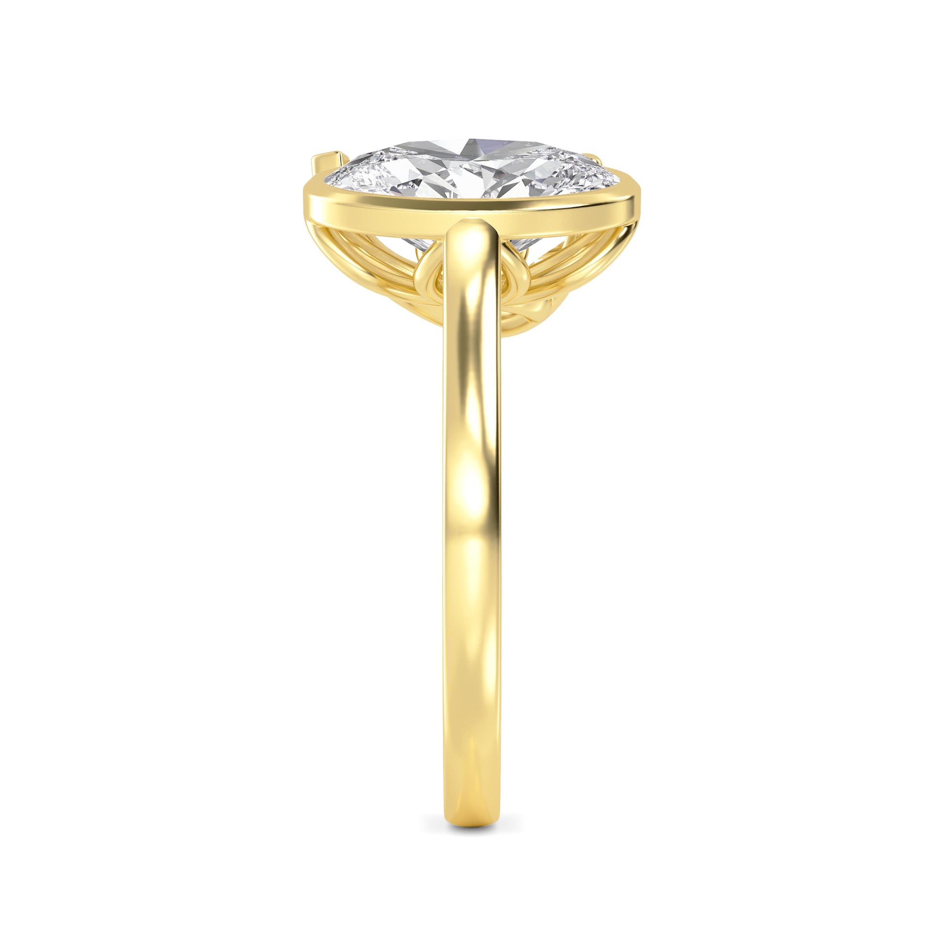 10K Yellow Gold Lab Grown Diamond Engagement Ring 3.05 ctw R60373OVPE-3