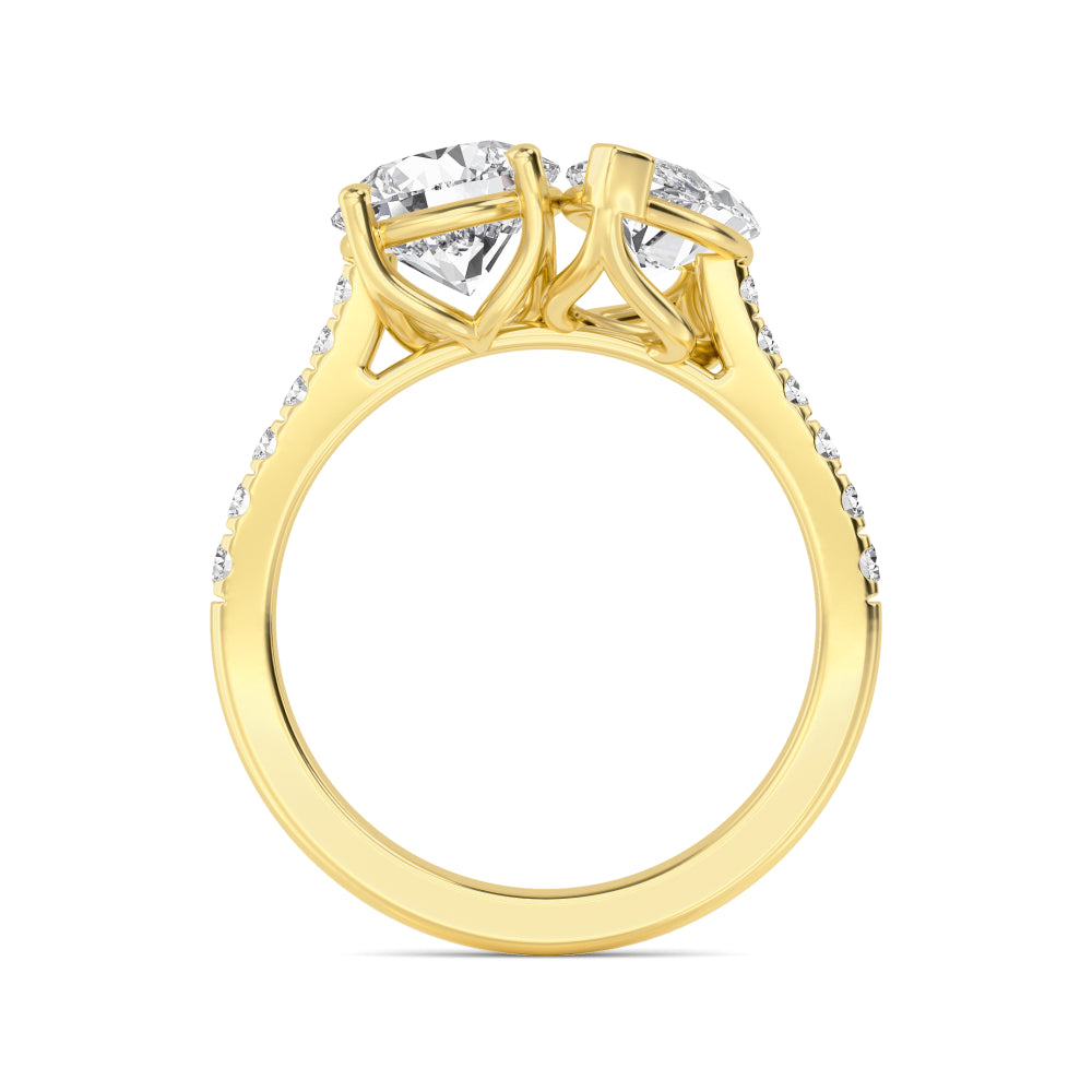 10K Yellow Gold Lab Grown Diamond Toi Et Moi Rings 2 ctw R60374RDMQ-2