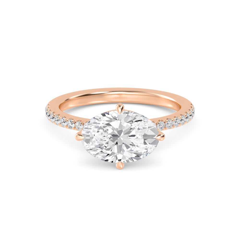 10K Rose Gold Lab Grown Diamond Rings R60415OV-1.50CT