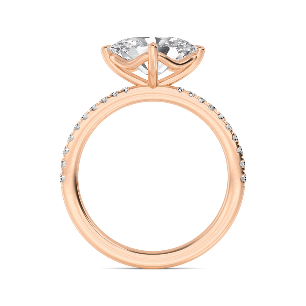 10K Rose Gold Lab Grown Diamond Rings R60415OV-1.50CT
