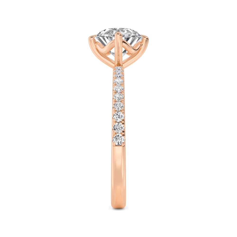 10K Rose Gold Lab Grown Diamond Rings R60415OV-1.50CT