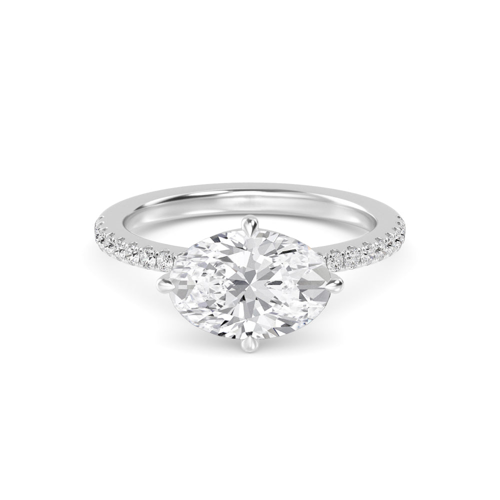 10K White Gold Lab Grown Diamond Rings R60415OV-1.50CT