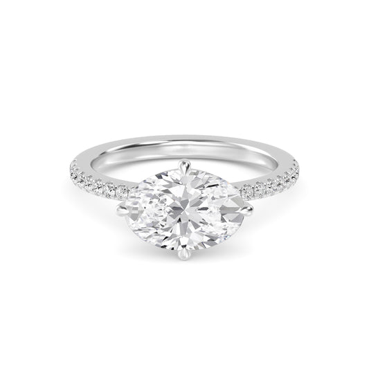 10K White Gold Lab Grown Diamond Rings R60415OV-1.50CT