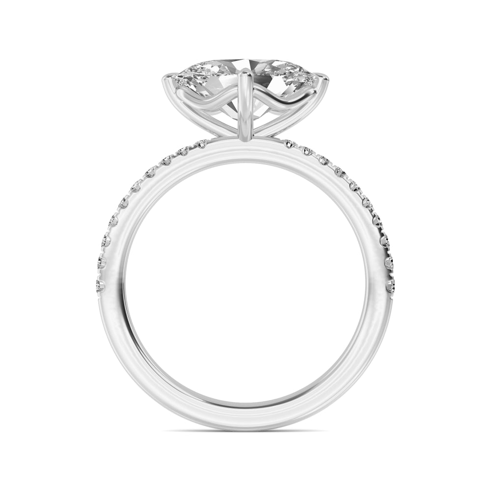 10K White Gold Lab Grown Diamond Rings R60415OV-1.50CT