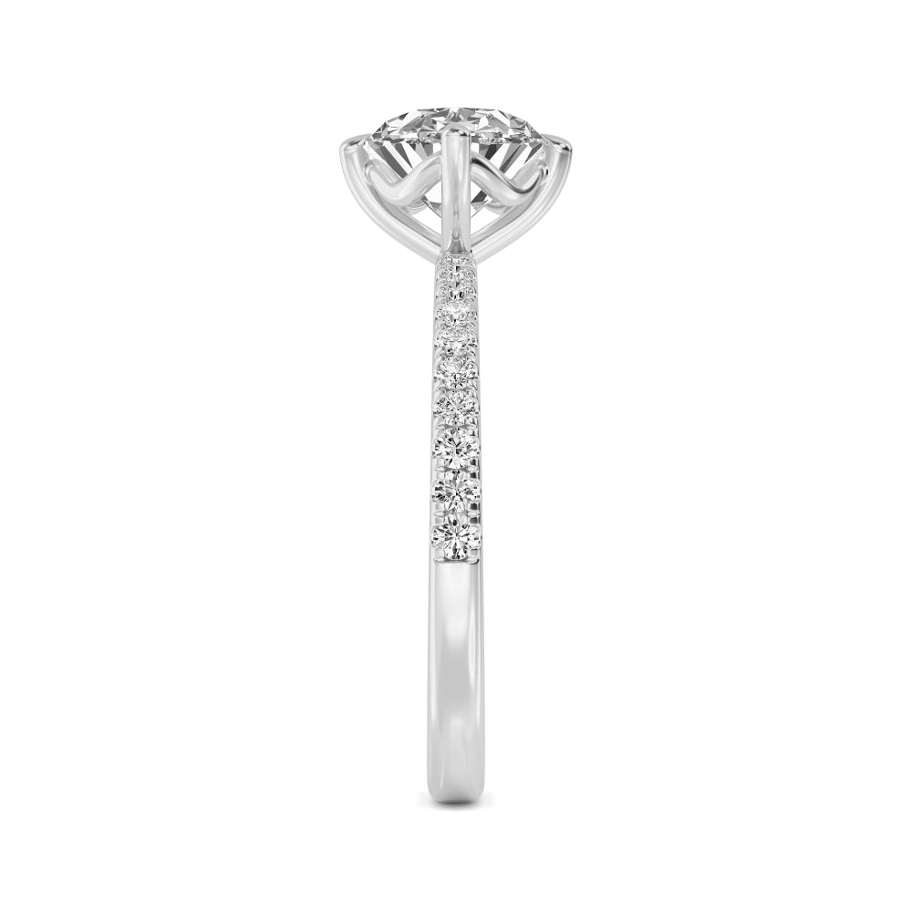10K White Gold Lab Grown Diamond Rings R60415OV-1.50CT