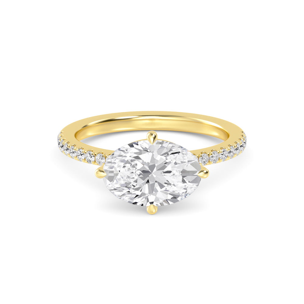 10K Yellow Gold Lab Grown Diamond Rings R60415OV-1.50CT