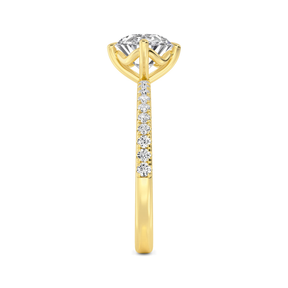 10K Yellow Gold Lab Grown Diamond Rings R60415OV-1.50CT
