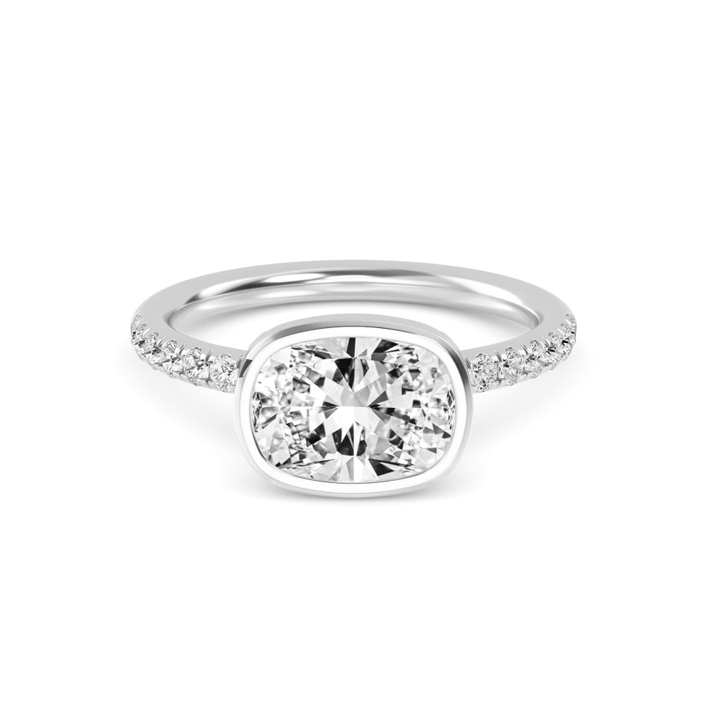 10K White Gold Lab Grown Diamond Rings R60433CU-2