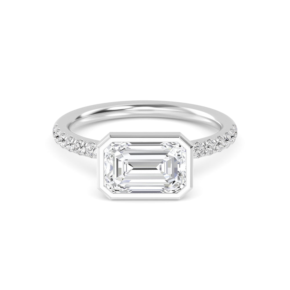 10K White Gold Lab Grown Diamond Rings R60433EM-3
