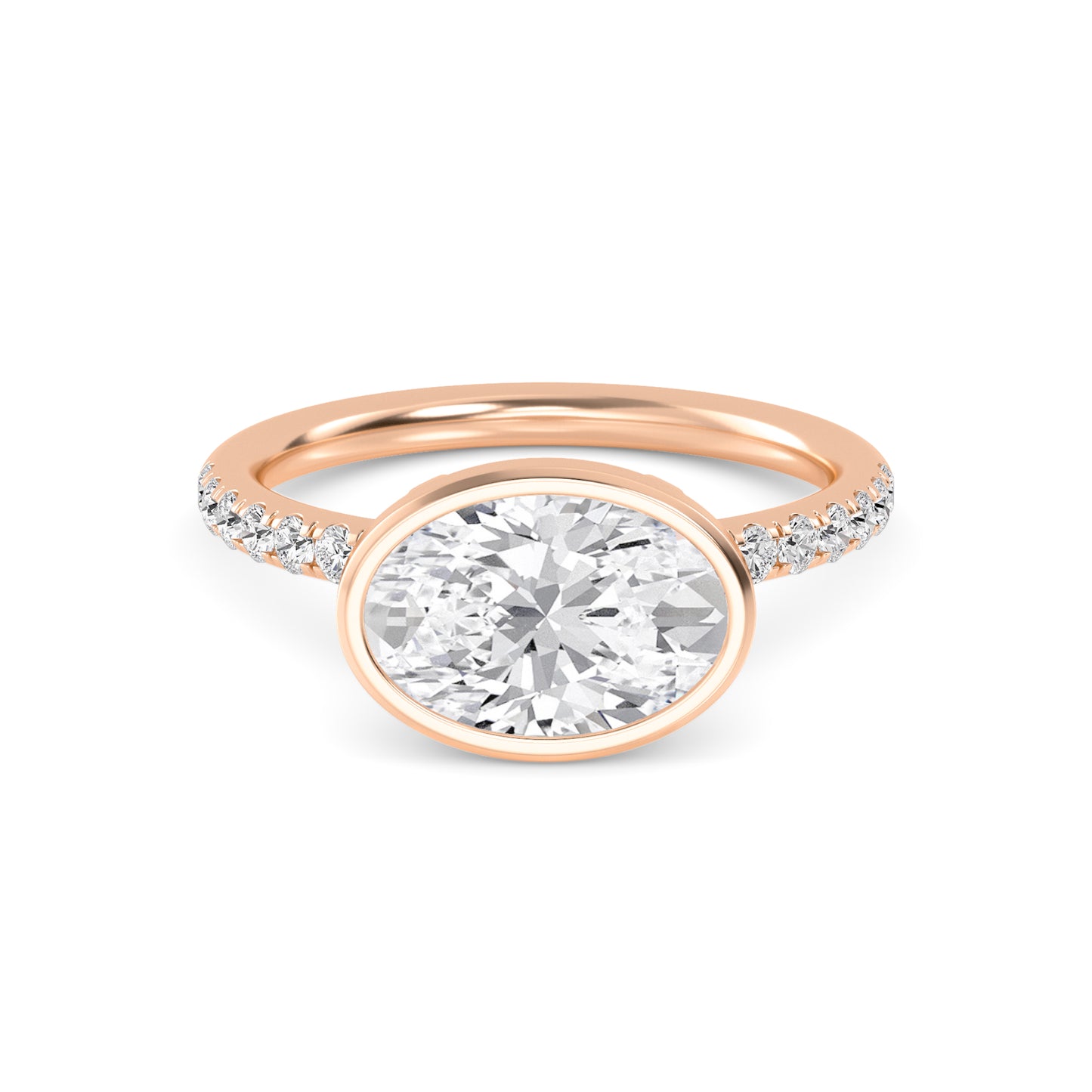 10K Rose Gold Lab Grown Diamond Engagement Ring 1.87 ctw R60433OV-1.50CT