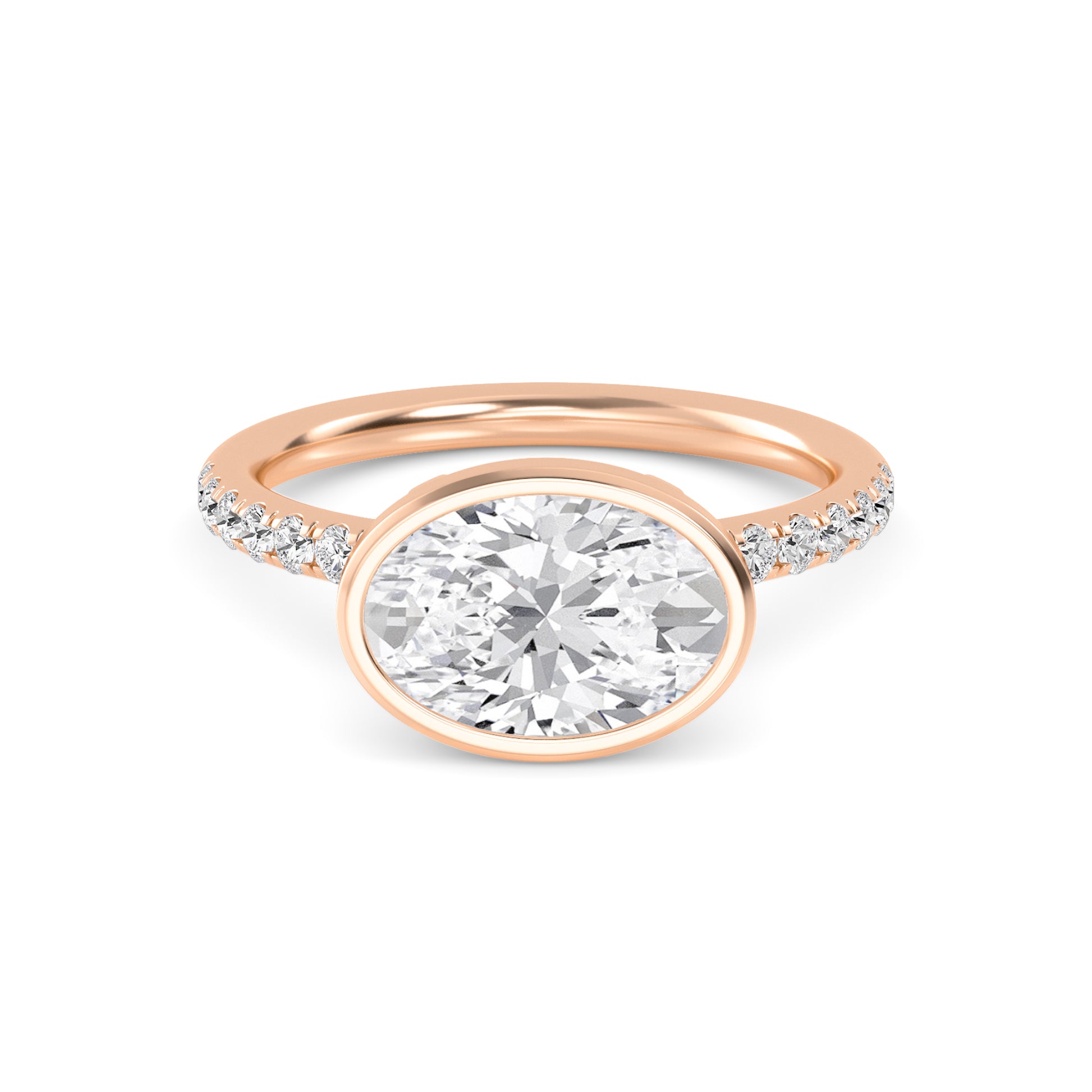 10K Rose Gold Lab Grown Diamond Engagement Ring 1.87 ctw R60433OV-1.50CT