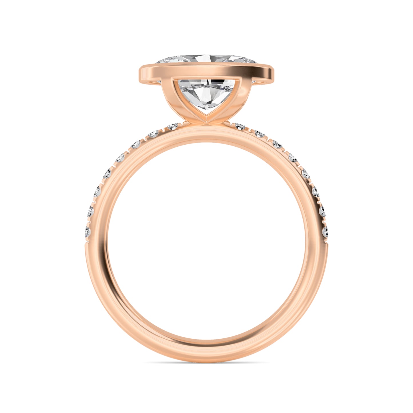 10K Rose Gold Lab Grown Diamond Engagement Ring 1.87 ctw R60433OV-1.50CT