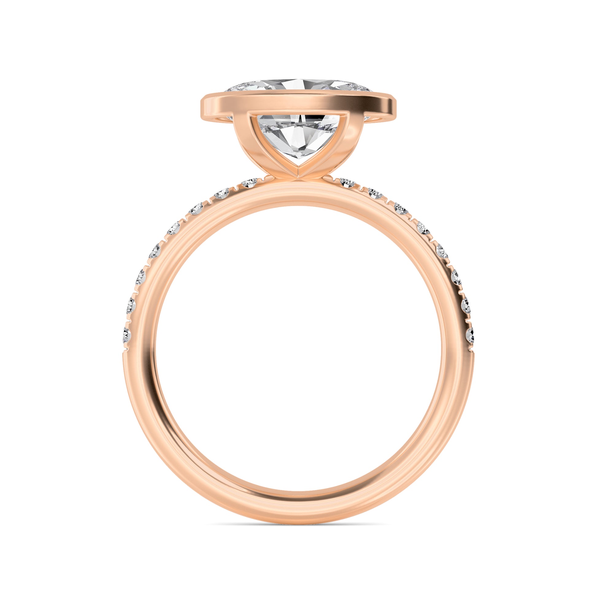 10K Rose Gold Lab Grown Diamond Engagement Ring 1.87 ctw R60433OV-1.50CT