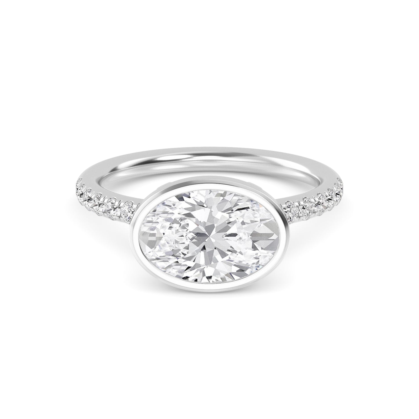 10K White Gold Lab Grown Diamond Engagement Ring 1.87 ctw R60433OV-1.50CT