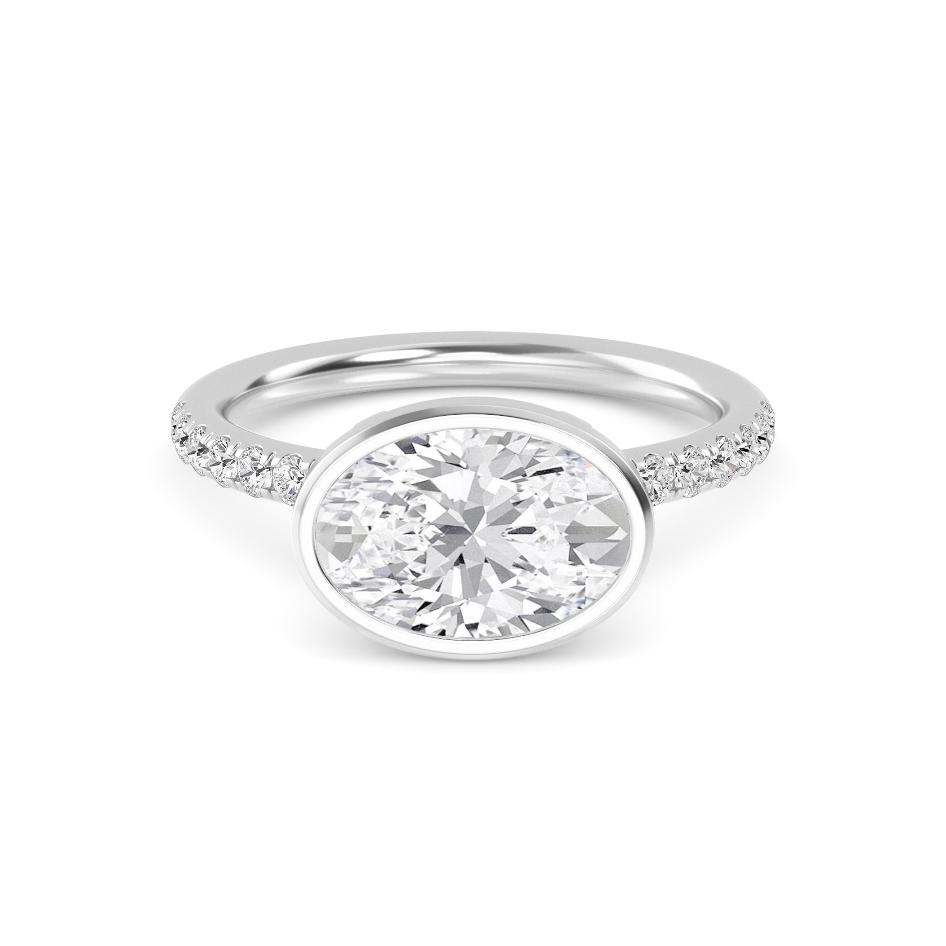10K White Gold Lab Grown Diamond Engagement Ring 1.87 ctw R60433OV-1.50CT