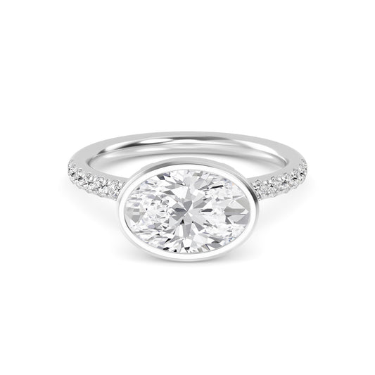 10K White Gold Lab Grown Diamond Engagement Ring 1.87 ctw R60433OV-1.50CT