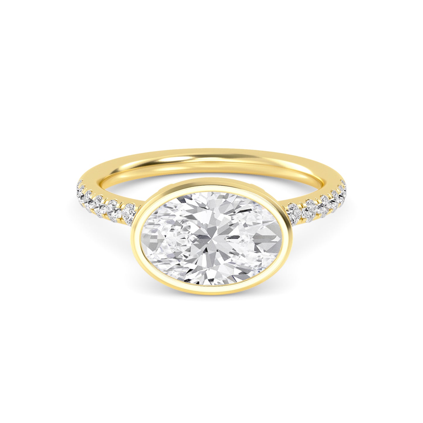 10K Yellow Gold Lab Grown Diamond Engagement Ring 1.87 ctw R60433OV-1.50CT