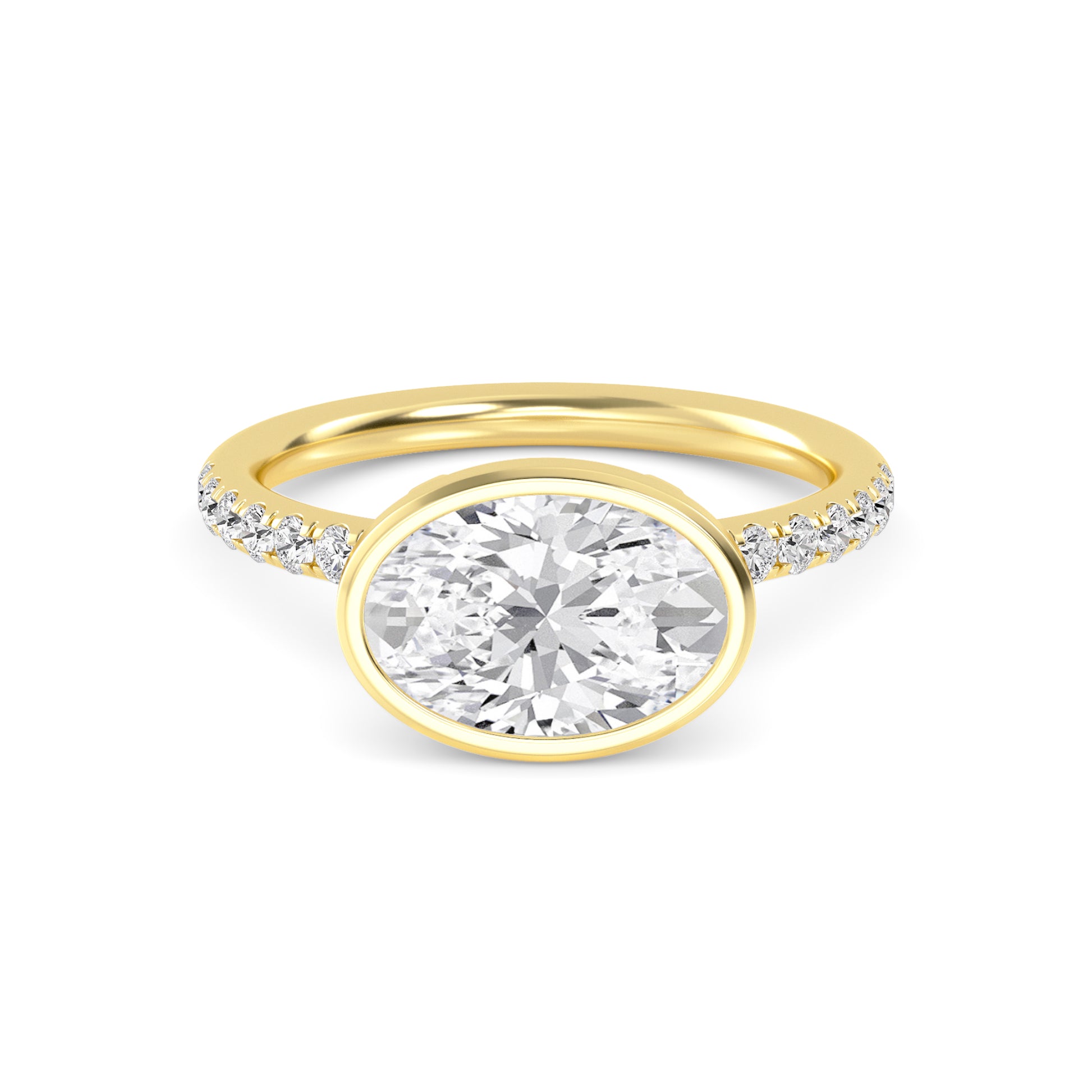 10K Yellow Gold Lab Grown Diamond Engagement Ring 1.87 ctw R60433OV-1.50CT