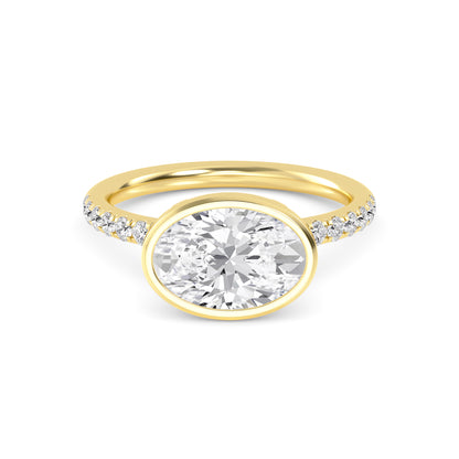 10K Yellow Gold Lab Grown Diamond Engagement Ring 1.87 ctw R60433OV-1.50CT