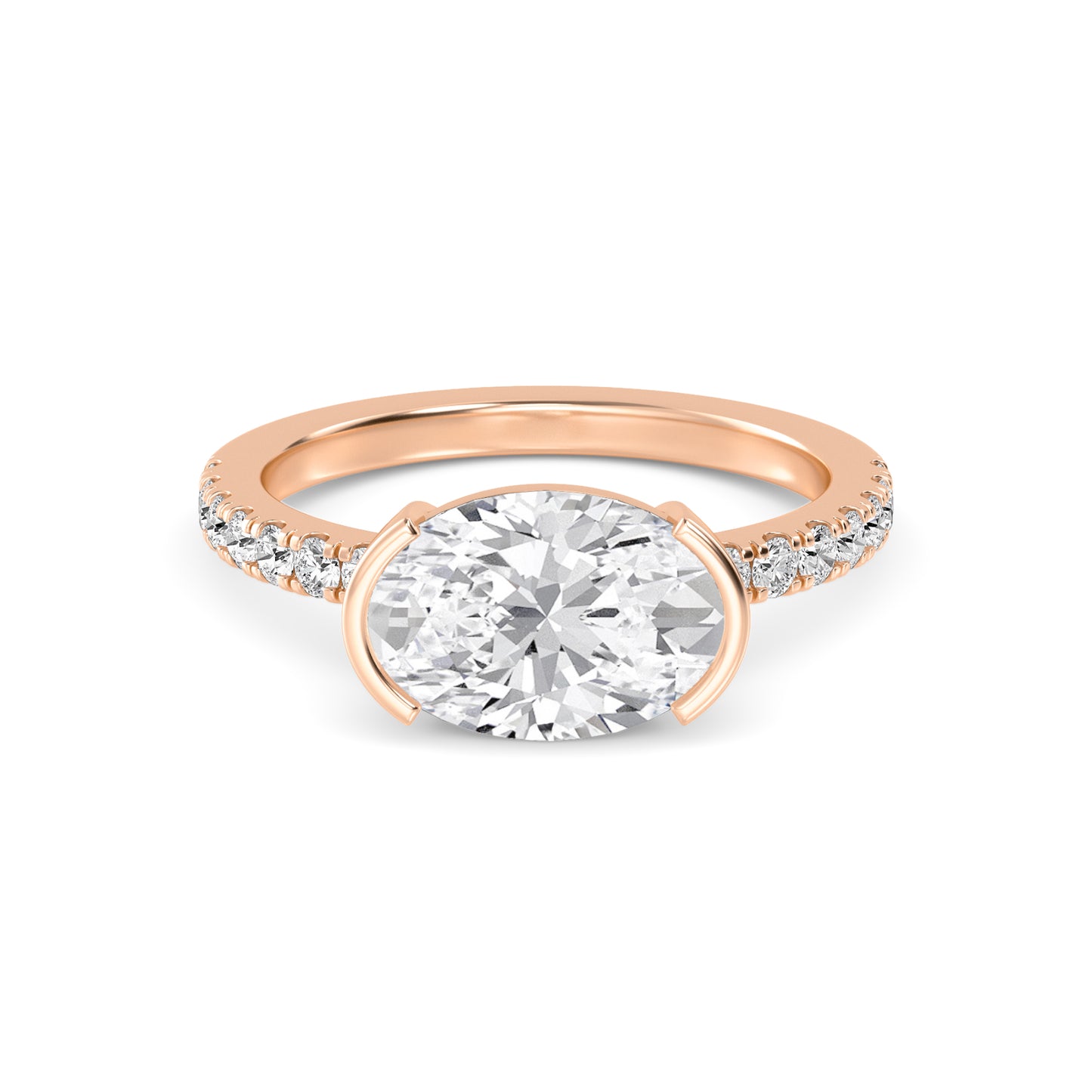 10K Rose Gold Lab Grown Diamond Engagement Ring 4.29 ctw R60439OV-4
