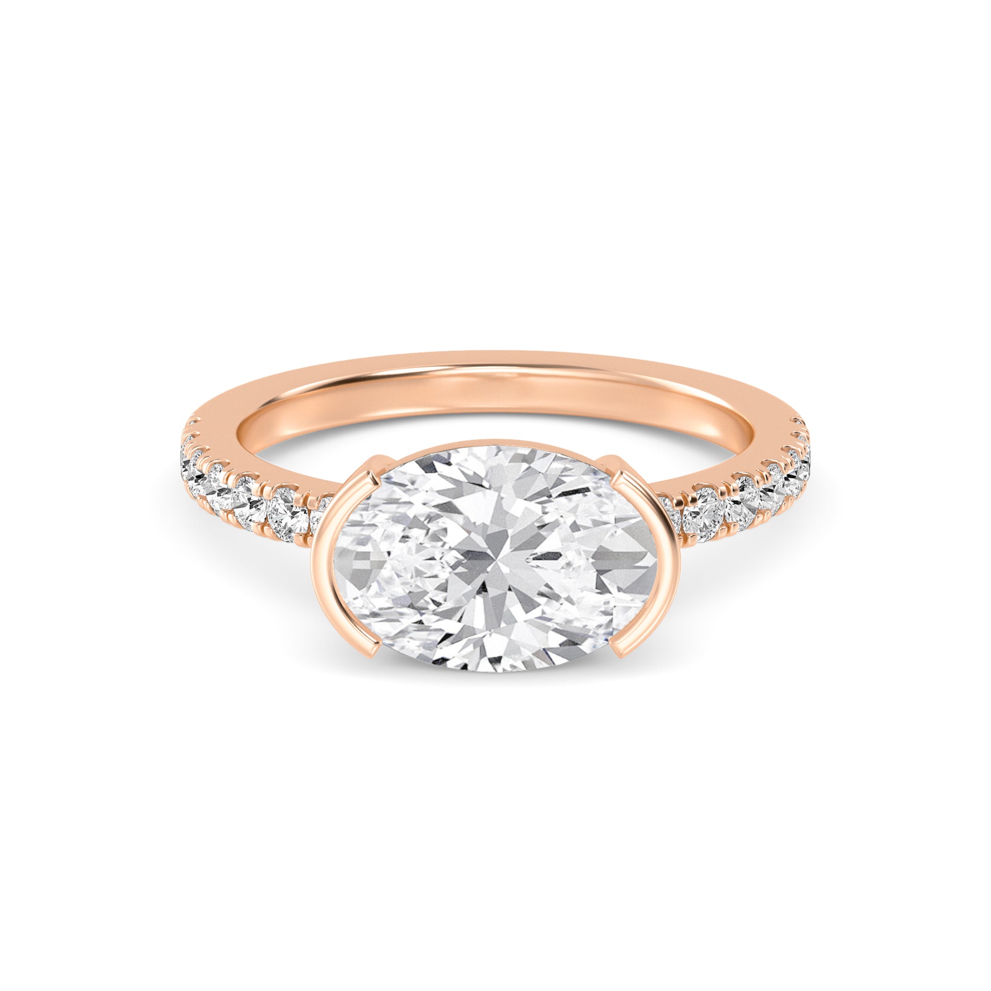 10K Rose Gold Lab Grown Diamond Engagement Ring 4.29 ctw R60439OV-4