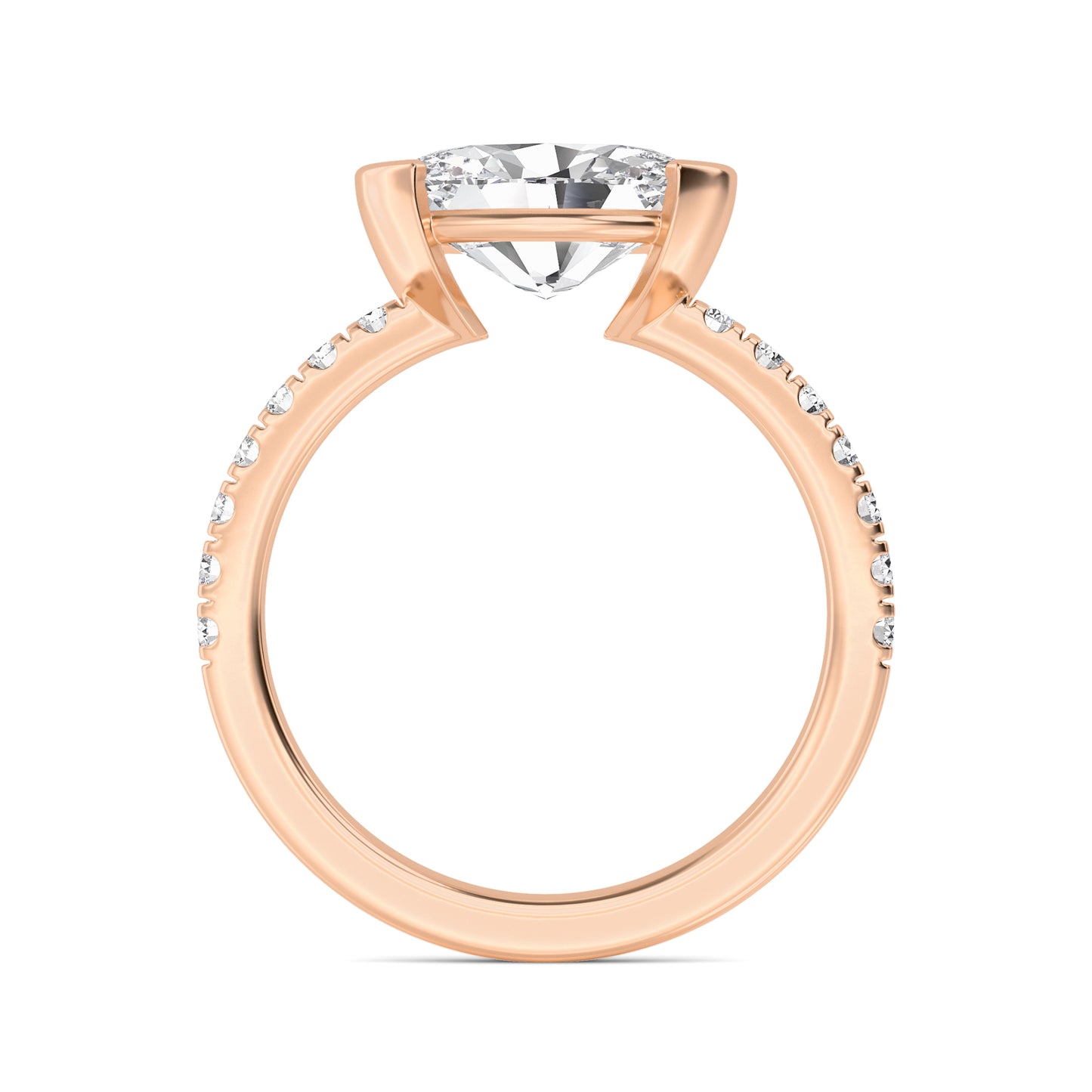 10K Rose Gold Lab Grown Diamond Engagement Ring 4.29 ctw R60439OV-4