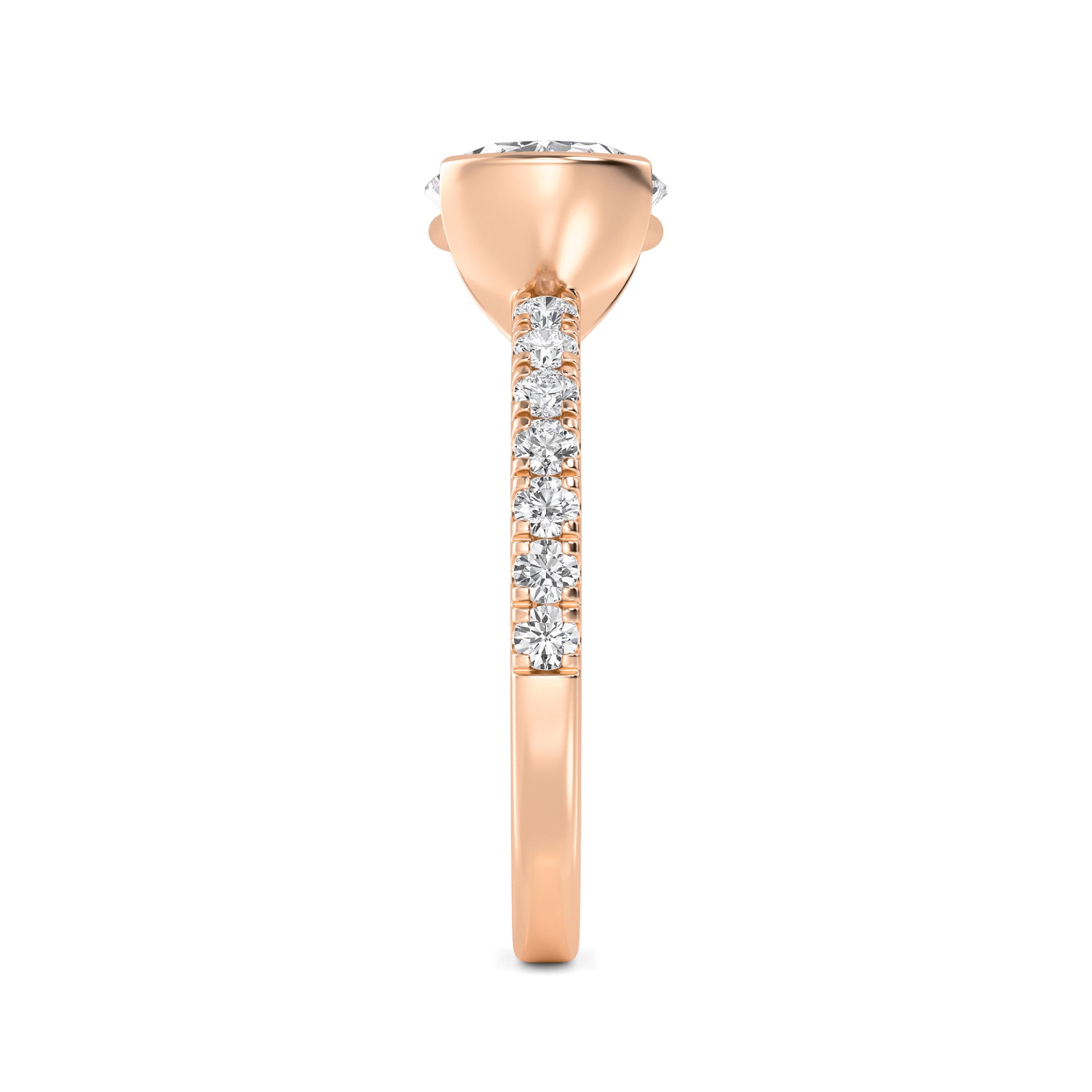 10K Rose Gold Lab Grown Diamond Engagement Ring 4.29 ctw R60439OV-4