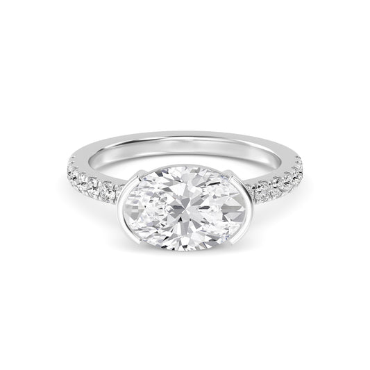 10K White Gold Lab Grown Diamond Engagement Ring 4.29 ctw R60439OV-4